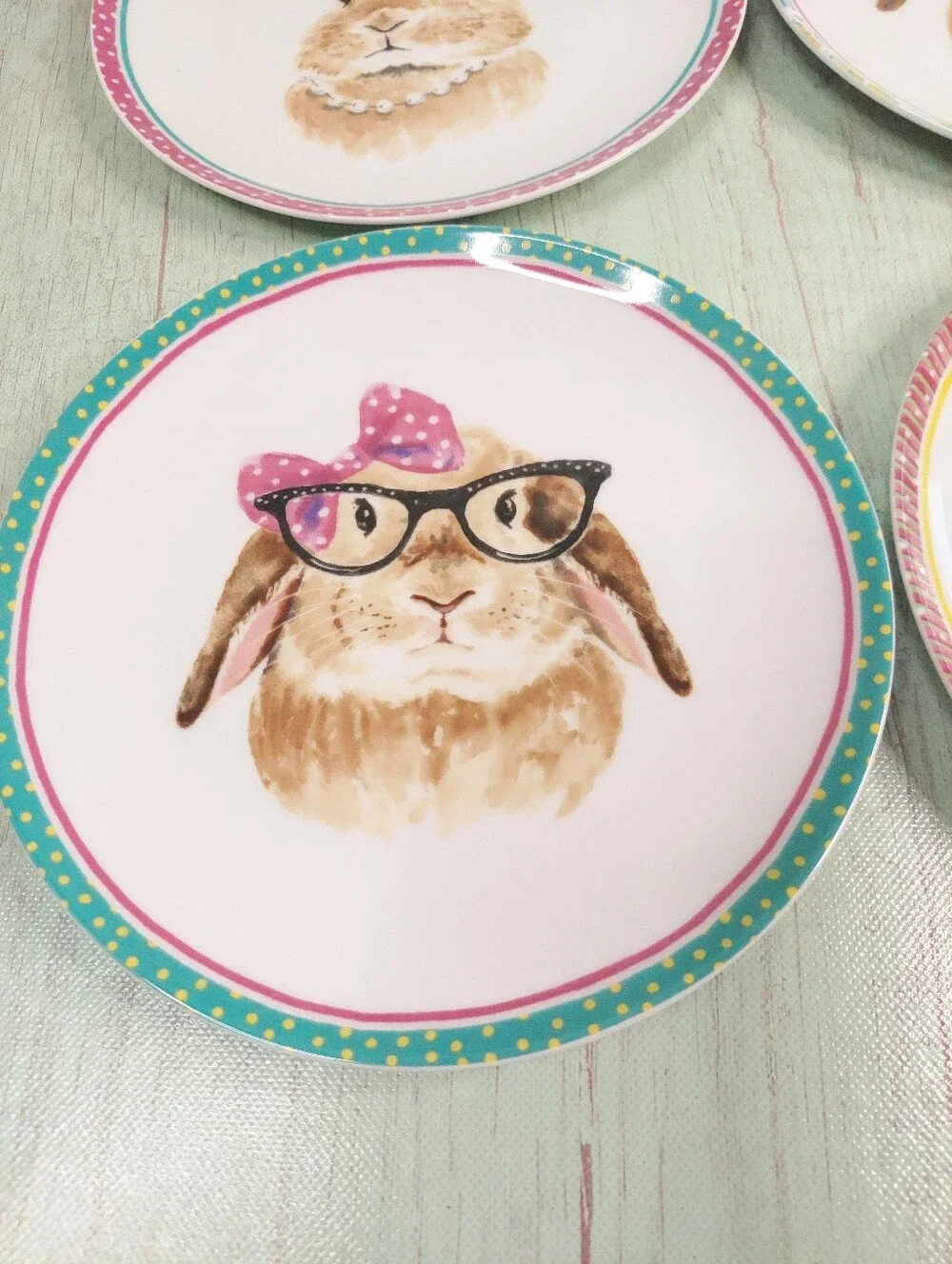 Pier 1 Imports Easter Bunny Plates Set Of 4